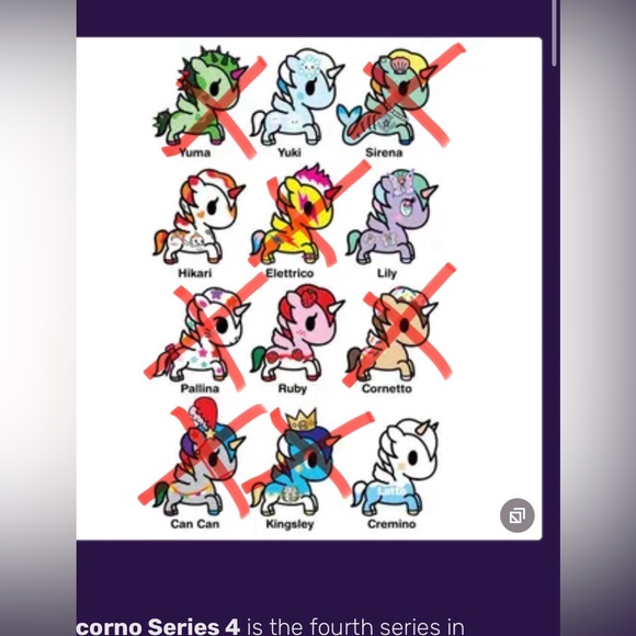 Set of 5 Tokidoki Unicorno Series 4 Collectible Figures - Picture 2 of 2